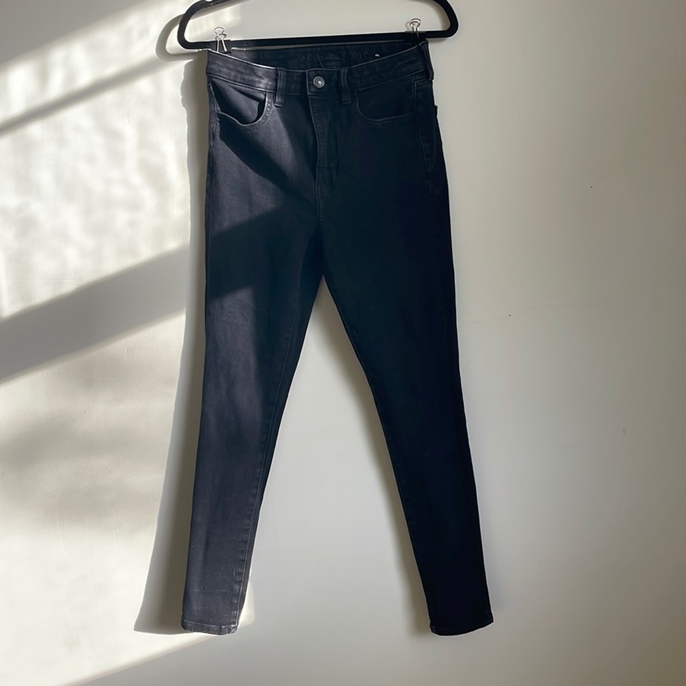American eagle black super high rise jegging